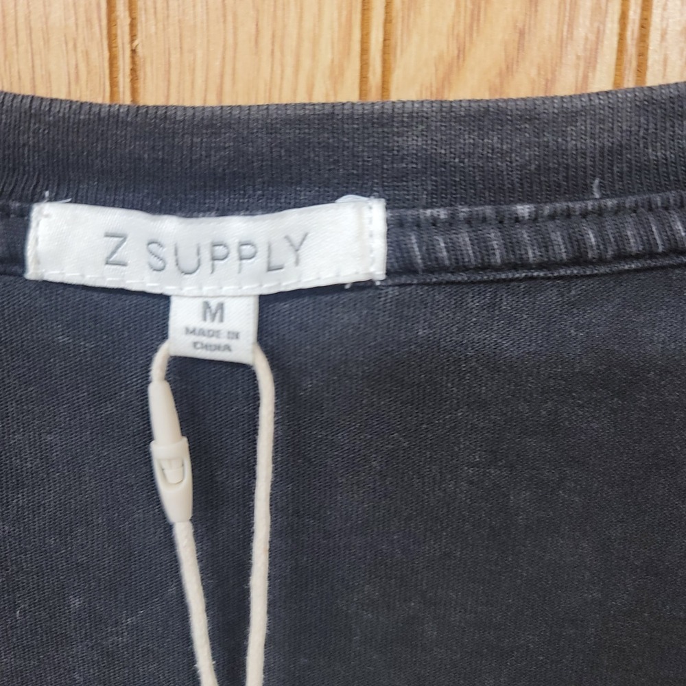 Z Supply Sloane V-Neck Mini Dress Black Mineral Wash Sleeveless ZD231440S M - Picture 4 of 6